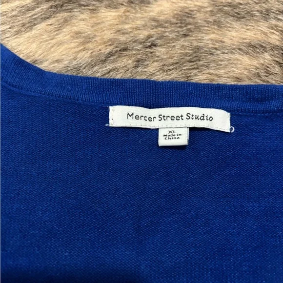 Vintage Blue Cardigan with Festive/Holiday Beading - Picture 7 of 7